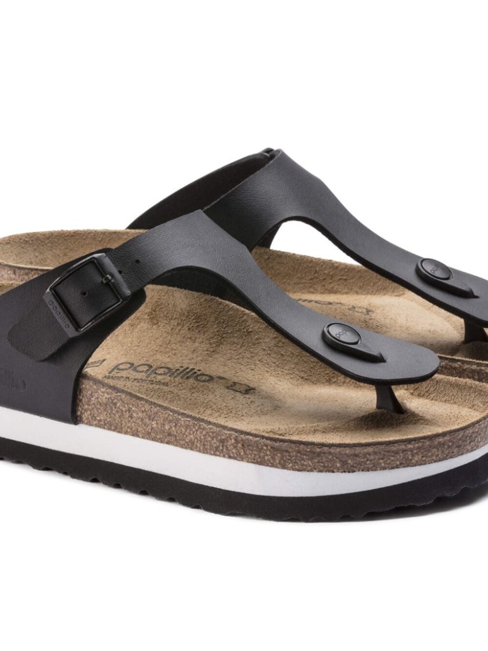 ✨ Papillio Gizeh Platform Birko-Flor – Black & White | Size 39 / US 8–8.5 – New - Picture 5 of 14